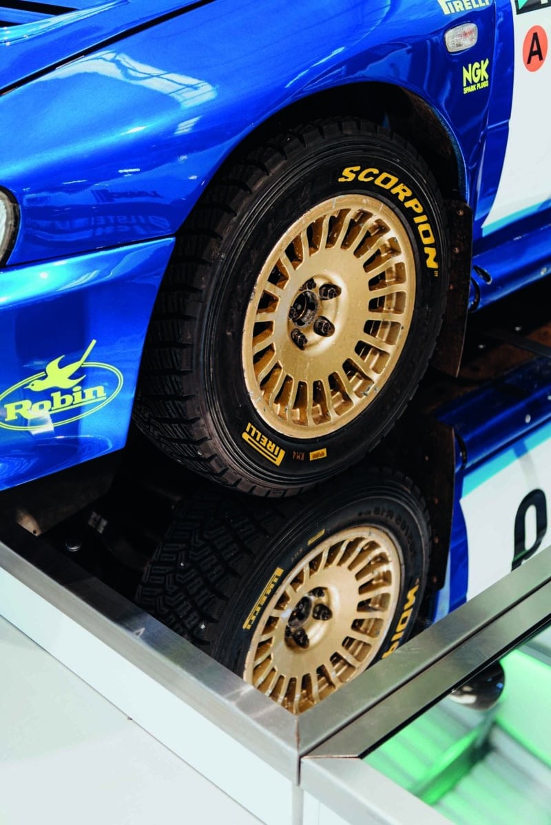 Gold wheel of Subaru Impreza