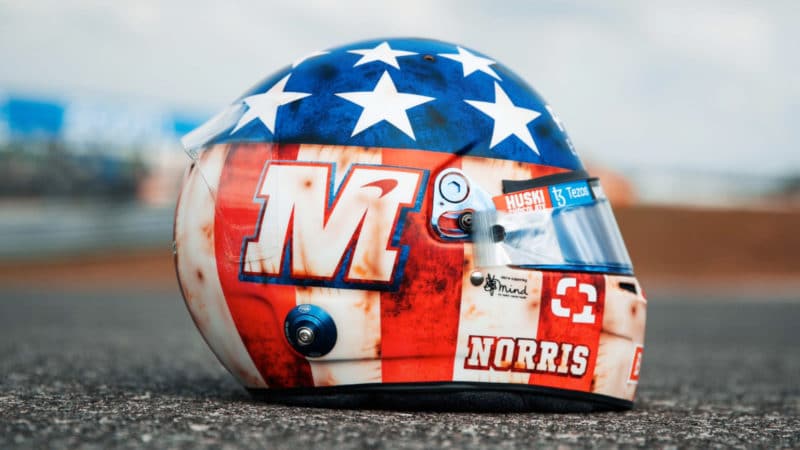 Lando Norris 2021 US Grand Prix helmet