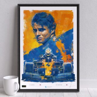 Product image for Lando Norris F1 Artwork, McLaren Formula 1 Wall Art – Limited edition of 250