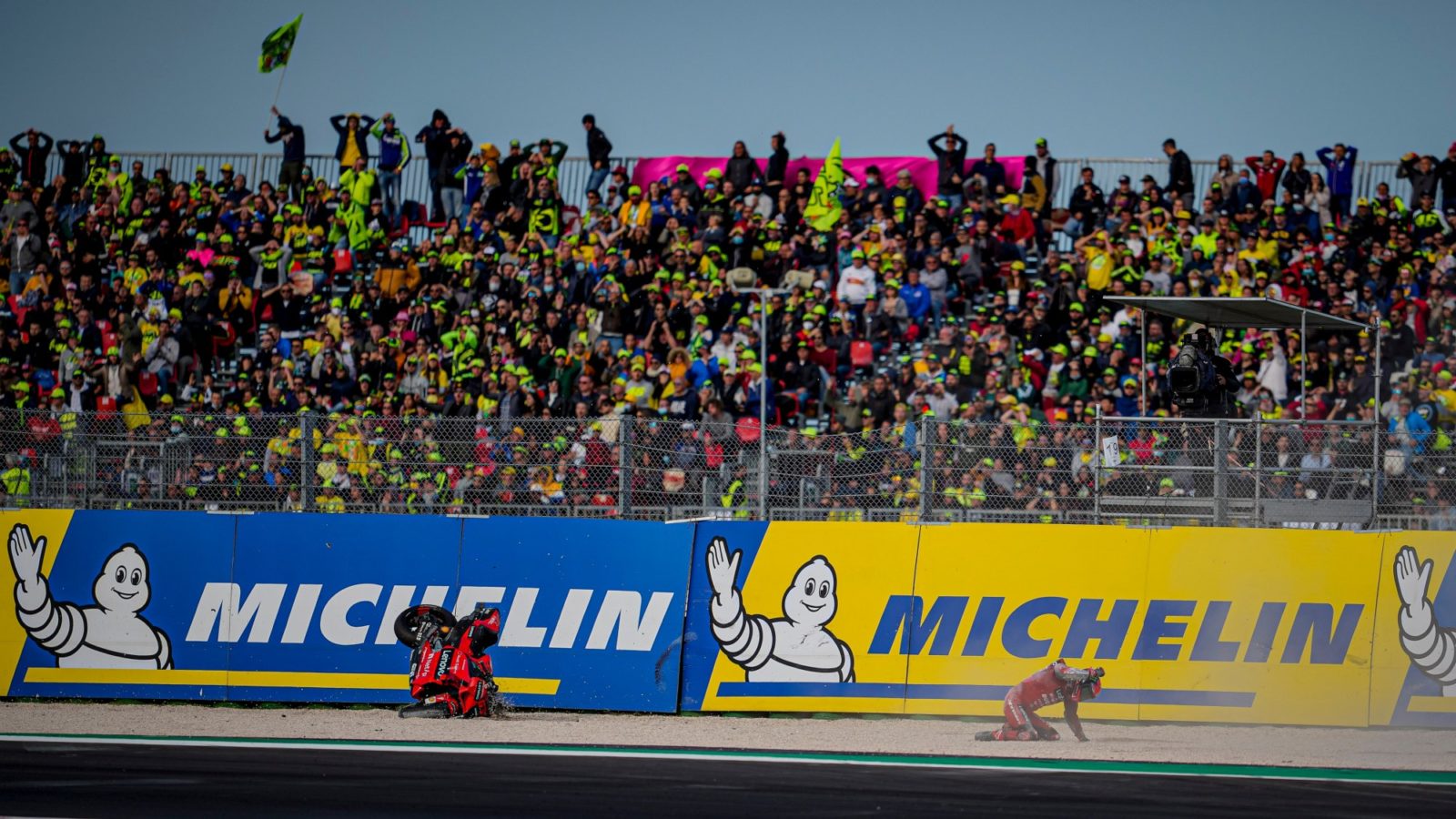 Pecco Baganaia crashes out at Misano in MotoGP 2021