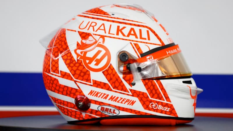 Nikita Mazepin US Grand Prix helmet