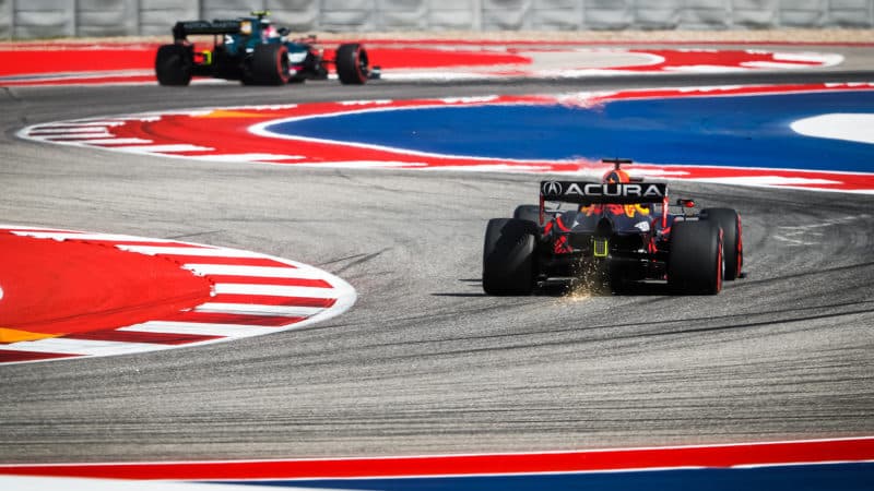 Sparks fly at Circuit of the Americas esses
