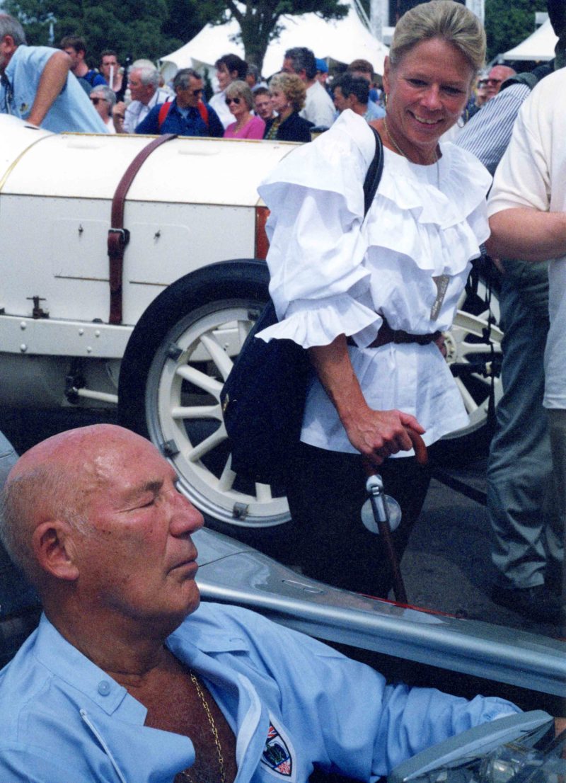 Stirling Moss napping in car at Goodwood Revival
