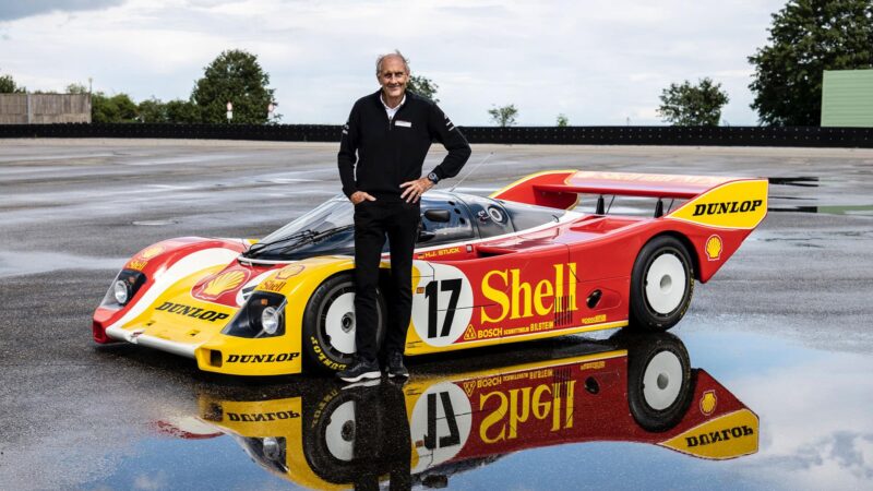 Hans-Joachim Stuck reunited with iconic Shell Porsche 962 C - Motor ...