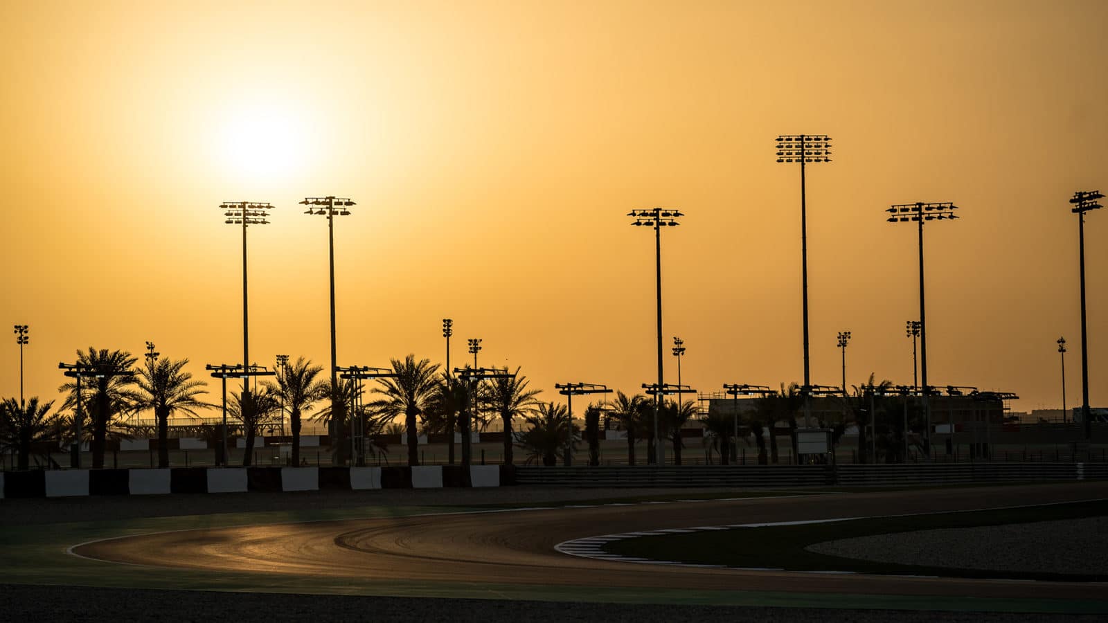 Sunset at Losail circuit in Qatar