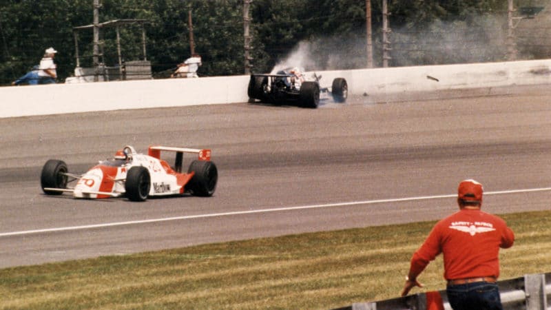 Unser Jr Indy Crash