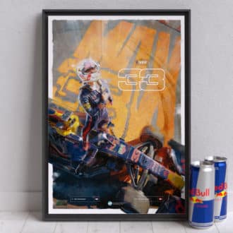 Product image for Max Verstappen F1 Poster, Red Bull Racing Formula 1 Wall Art – Limited edition of 250