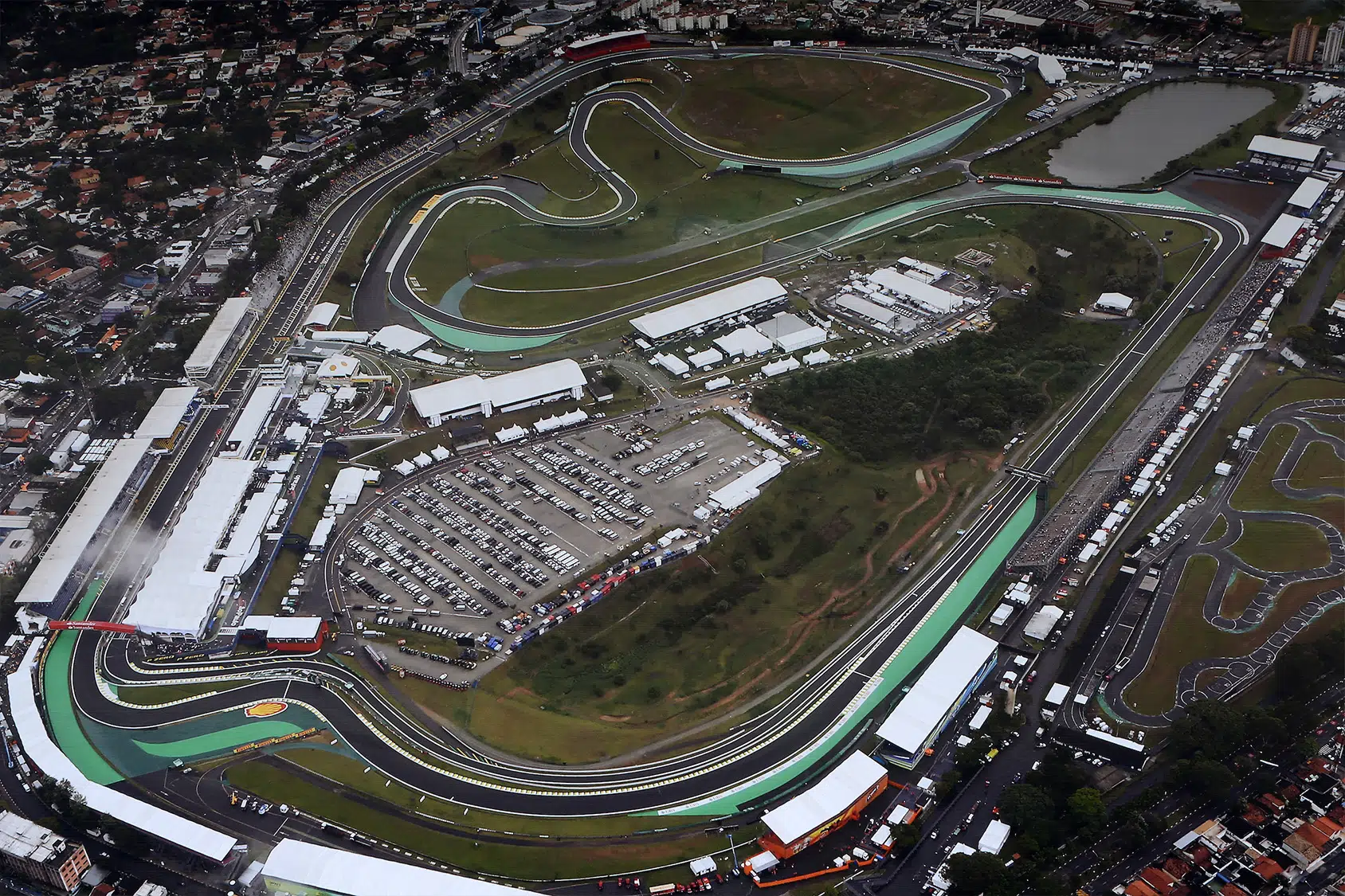 Aerial view of Interlagos circuit