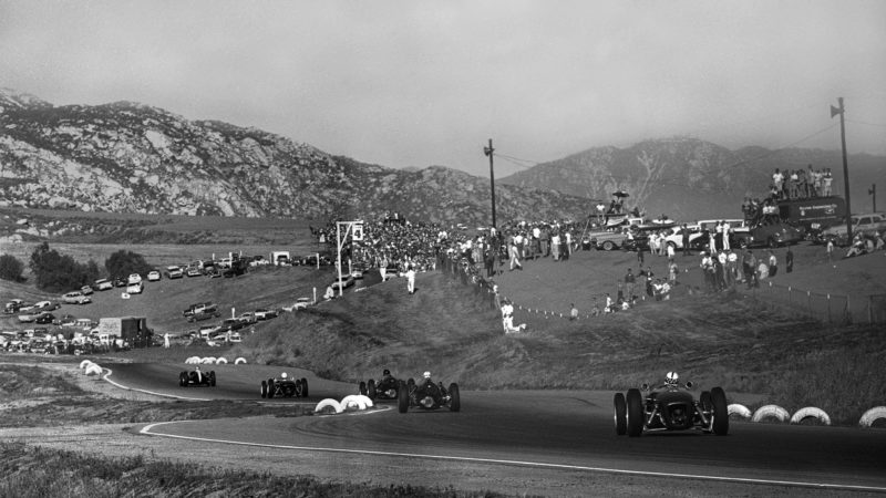 Cars run at Riverside during 1960 US Grand Prix