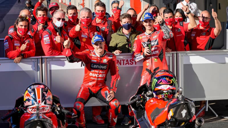 Ducati team celebrates winning the 2021 constructors title