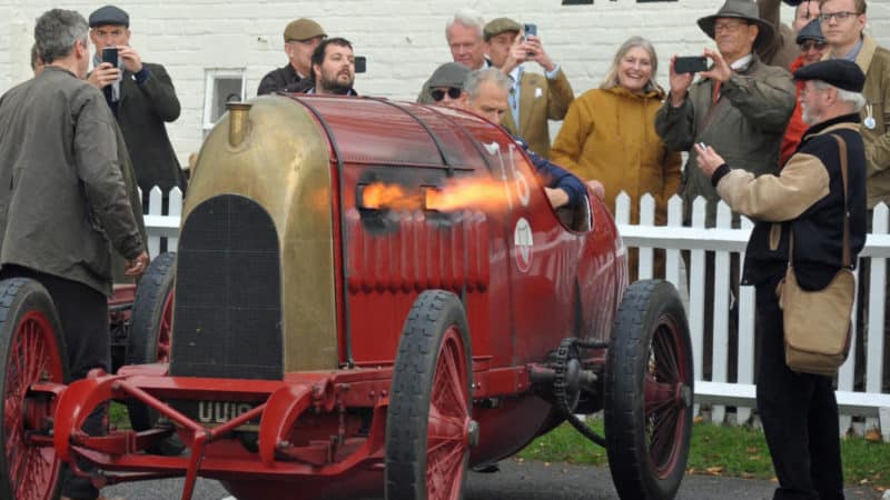 Fiat Mephistopheles spits fire in Goodwood paddock