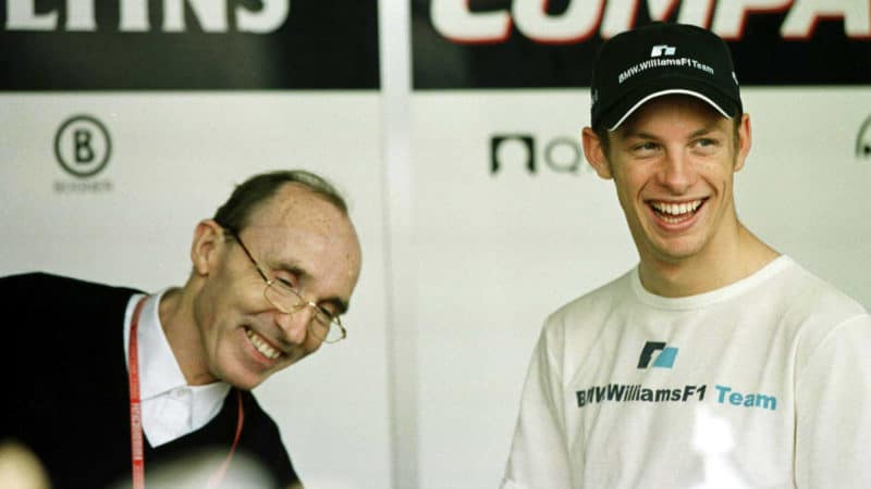 Frank Williams with Jenson Button in 2000