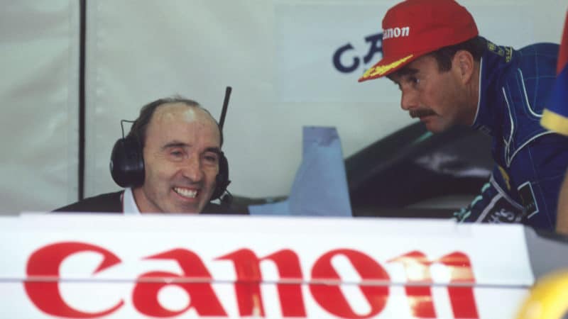 Frank Williams with Nigel Mansell in 1992