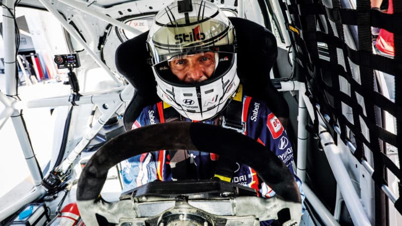 Gabriele Tarquini in cockpit of Hyundai i30 N