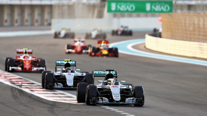 Lewis Hamilton leads Nico Rosberg