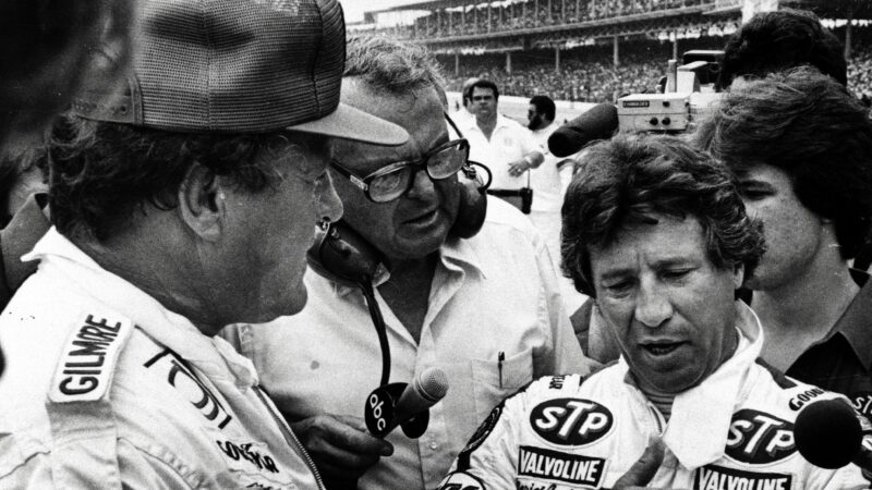 Mario Andretti talks to AJ Foyt