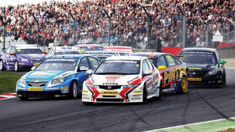 Matt Neal alongside Jason Plato in BTCC