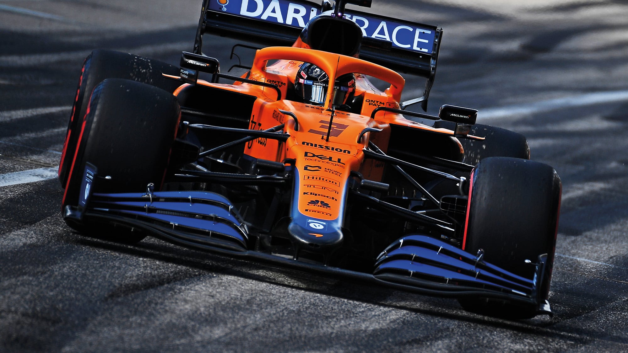 McLaren of Daniel Ricciardo on track