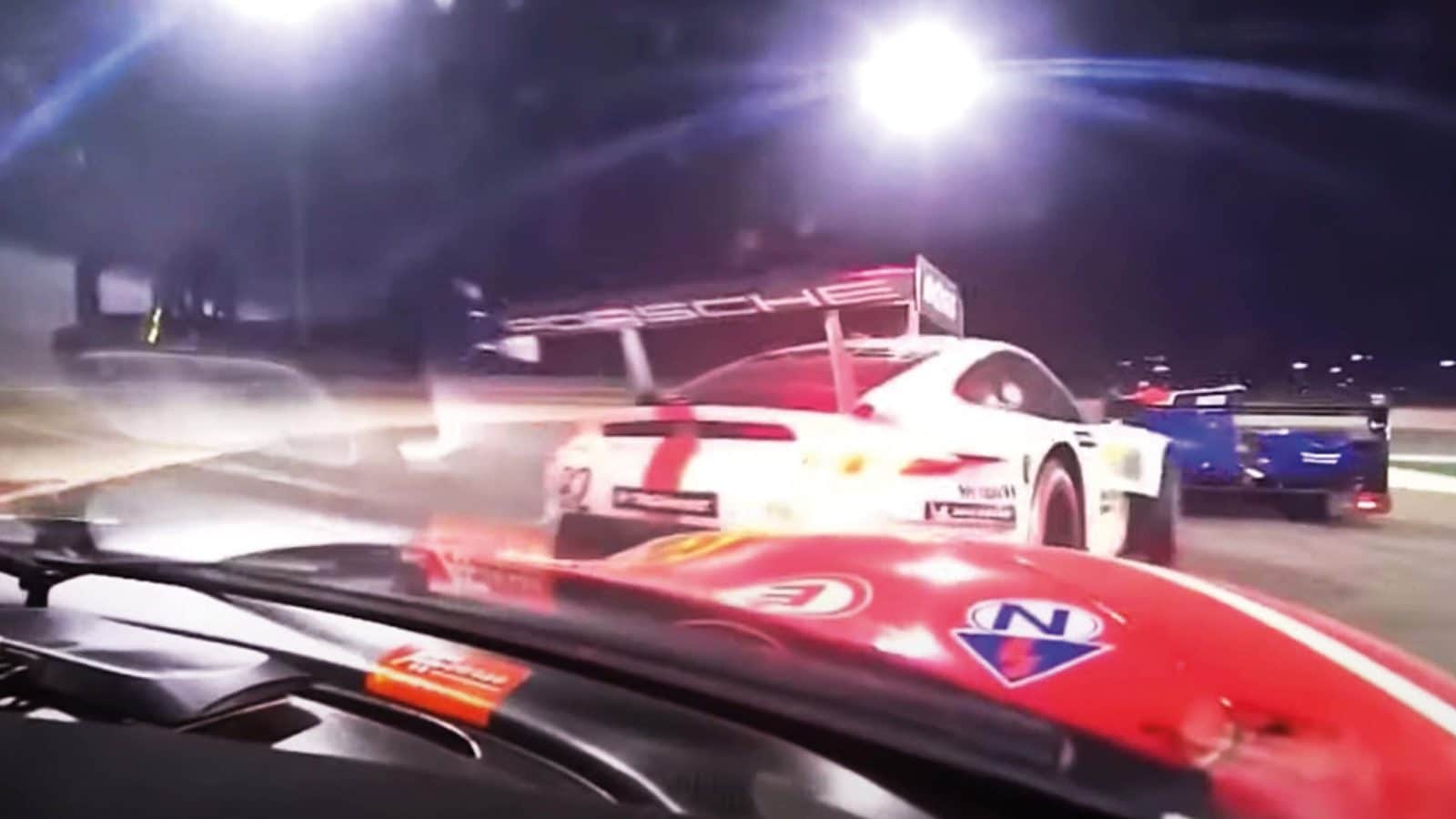 Porsche and Ferrari collision in the 2021 Bahrain 8 Hours copy
