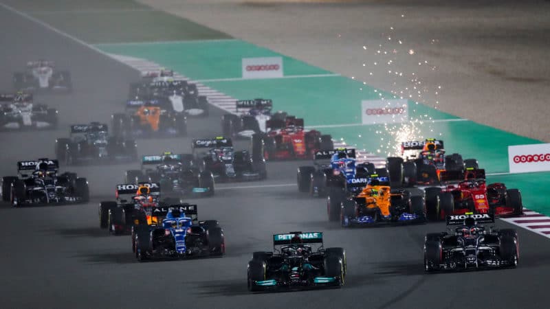 Start of the 2021 Qatar Grand Prix