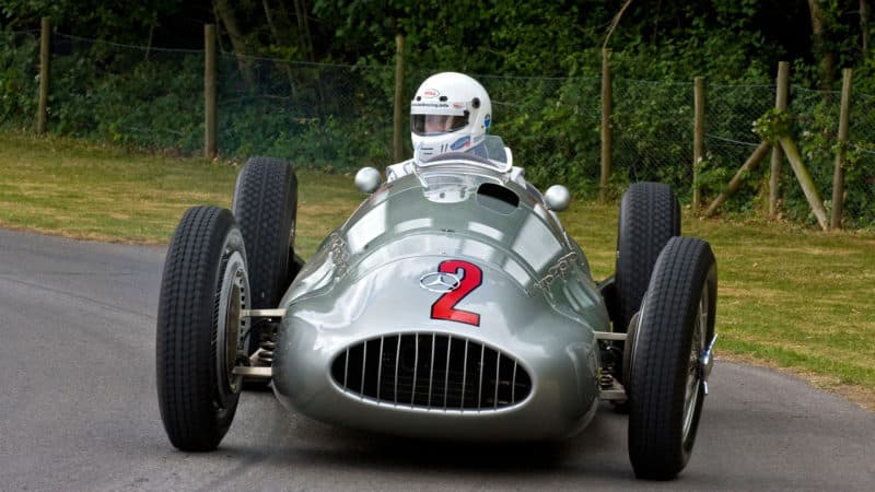Tony Dron drives a Mercedes W154 at the 2009 Goodwood Festival of Speed