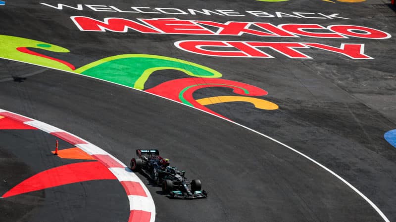 Valtteri Bottas on track at the 2021 Mexican Grand Prix