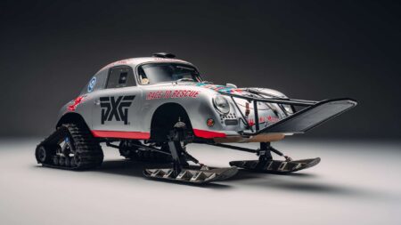 Porsche 356 on skis heads to the South Pole