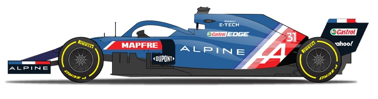 Esteban Ocon Alpine side profile 2021