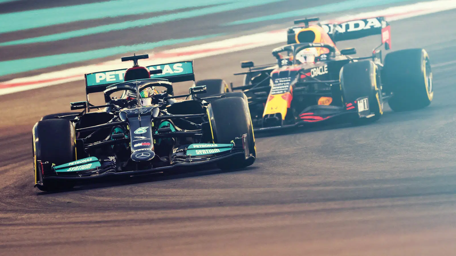 Lewis Hamilton ahead of Max Verstappen in practice for the 2021 Abu Dhabi Grand Prix
