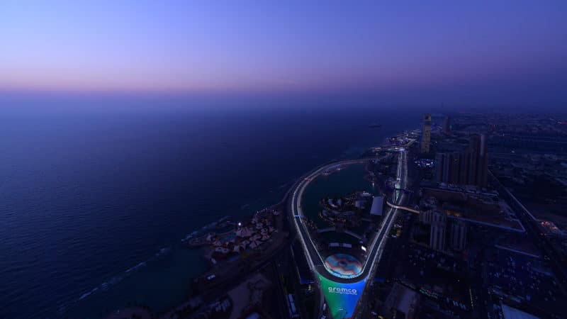 Overhead view of Saudi Jeddah circuit