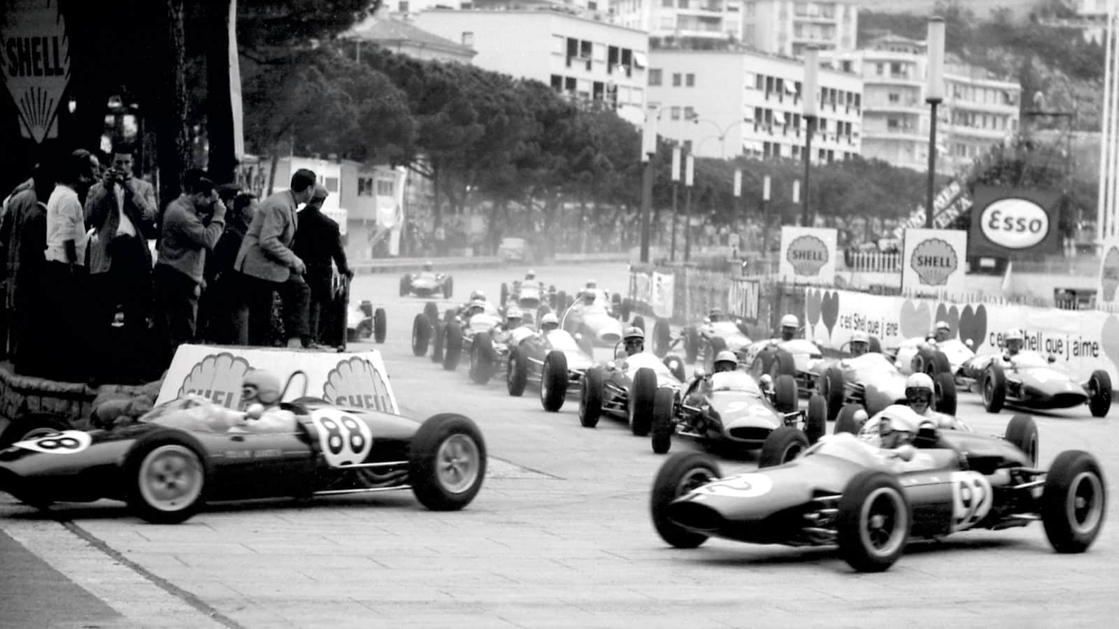 Richard Attwood and Peter Arundell in 1962 Monaco Formula Junior race