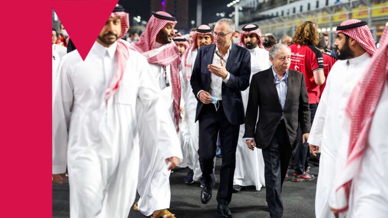 Mohammed ben Salmane ben Abdelaziz Al Saoud, TODT Jean (fra), FIA President, Domenicalli Stefano during the Formula 1 stc Saudi Arabian Grand Prix 2021, 21th round of the 2021 FIA Formula One World Championship from December 3 to 5, 2021 on the Jeddah Corniche Circuit, in Jeddah, Saudi Arabia - Photo Florent Gooden / DPPI