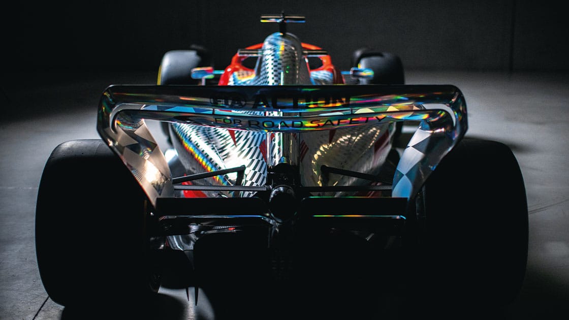 2022 F1 car from behind