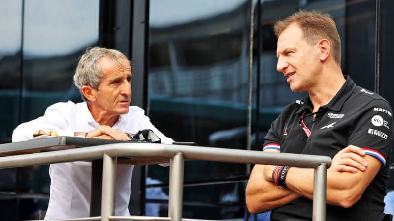 Alain Prost with Laurent Rossi in 2021