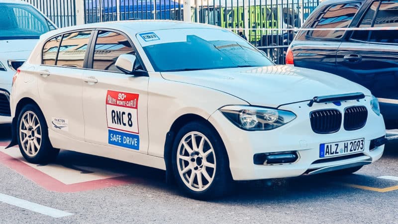 Hyundai WRC BMW 1 Series recce car on 2022 Monte Carlo Rally