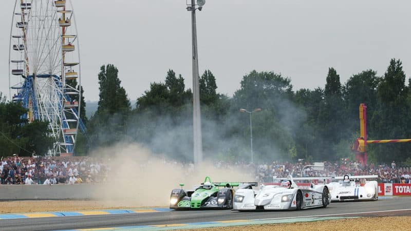 MG and Audi at Le Mans in 2002