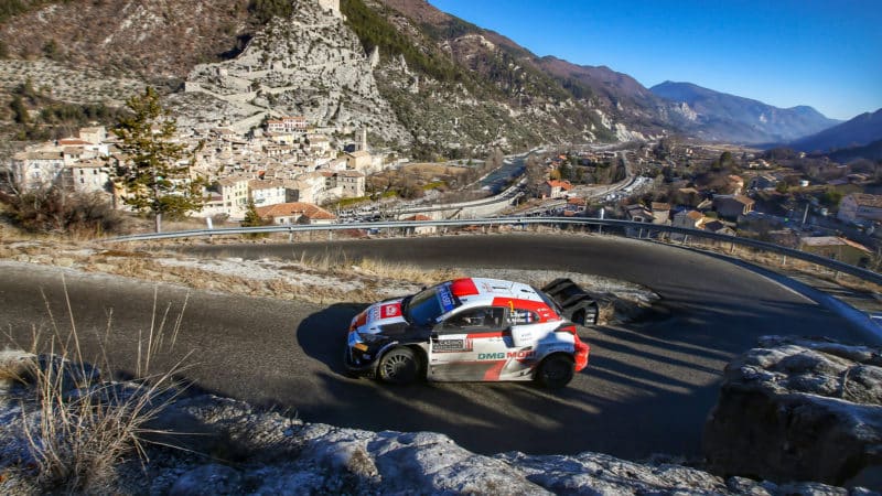 Sebastien Ogier on the ,ountains during 2022 Monte Carlo Rally