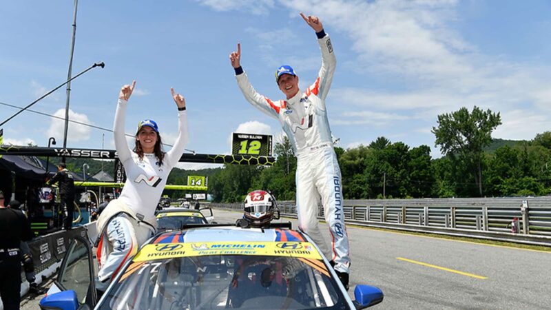 Taylor Hagler with Michael lewis and Hyundai Veloster