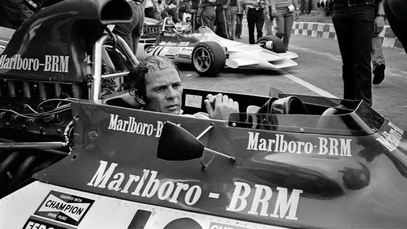 British Formula One racing driver Peter Gethin (1940-2011), at the wheel of his Marlboro BRM P160B car, with a BRM P142 V12 engine, during practice for the 1972 British Grand Prix at the Brands Hatch motor racing circuit in West Kingsdown, Kent, England, 12th July 1972. (Photo by Blackman/Daily Express/Hulton Archive/Getty Images)