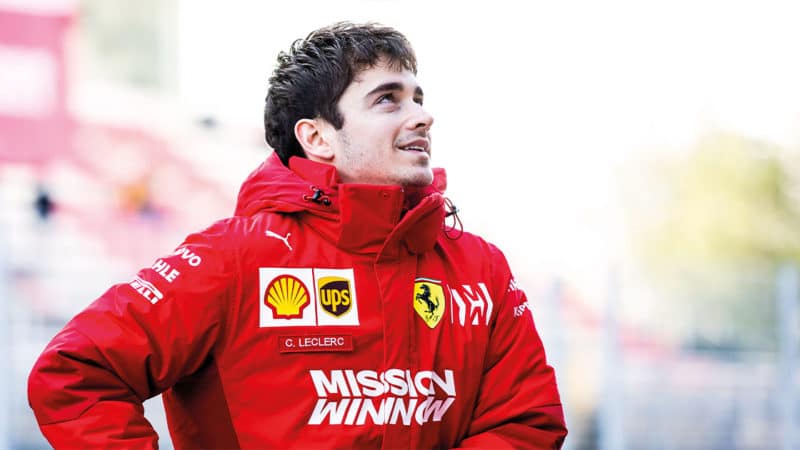 Charles Leclerc from Monaco with 16 of Scuderia Ferrari Mission Winnow SF90 portrait during the Formula 1 2019 Pre-Season Tests at Circuit de Barcelona - Catalunya in Montmelo, Spain on February 18, 2019. (Photo by Xavier Bonilla/NurPhoto via Getty Images)