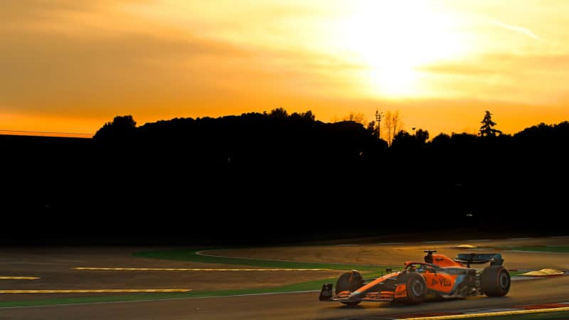 Barcelona sunset with McLaren on track