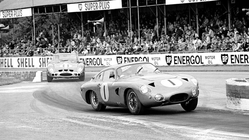 Bruce McLaren leads Graham Hill at Goodwood in 1963