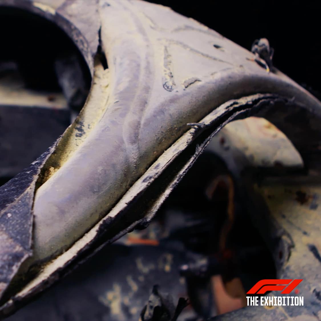 Burned Halo of Romain Grosjean Haas F1 car