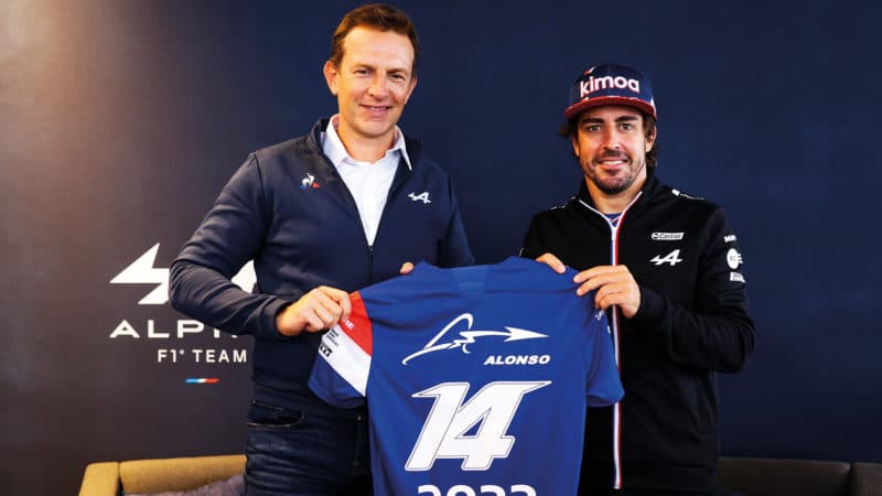 Fernando Alonso with Laurent Rossi