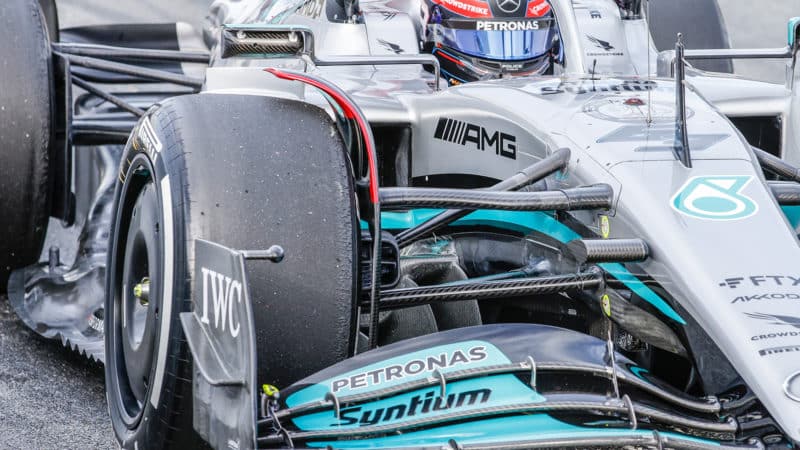 George Russell in 2022 Mercedes W13