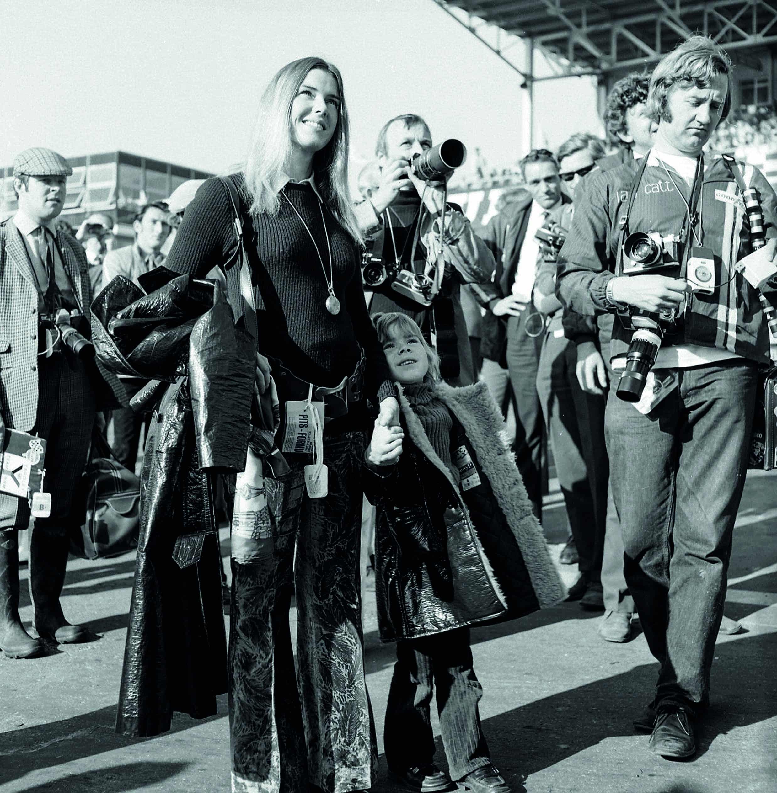 Helen and Paul Stewart at Brands Hatch in 1971