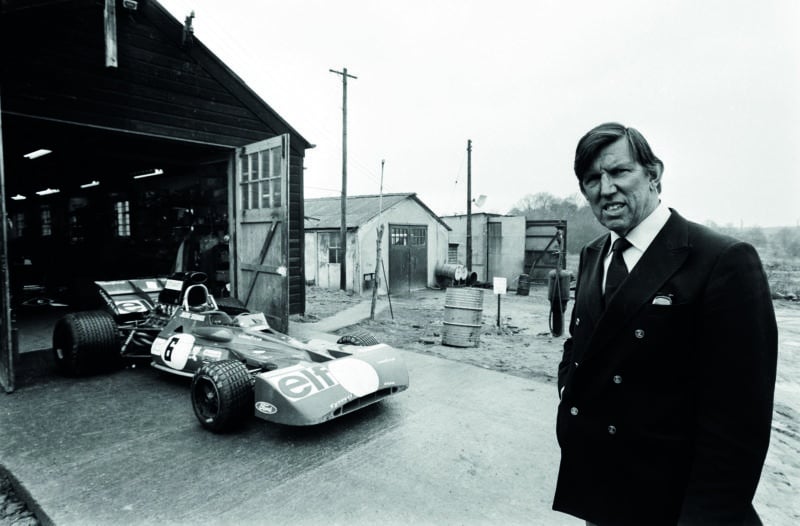 Ken-Tyrrell-with-006-F1-car