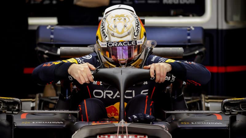 Max Verstappen gets into 2022 Red Bull