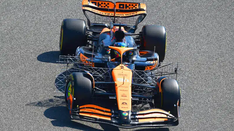 McLaren with aero rake in 2024 F1 preseason testing