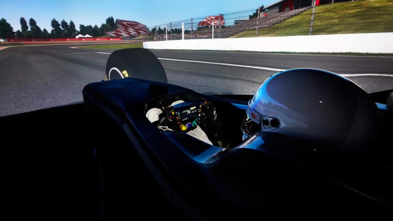Mercedes F1 simulator at Brackley